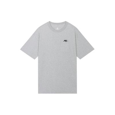 Premium Essentials Gestricktes T-Shirt mit Rundhalsausschnitt, locker, bequem, atmungsaktiv, kurzärmlig, mit überschnittenen Schultern, Herren Oberteile, Dunkelgrau DQ9296-063