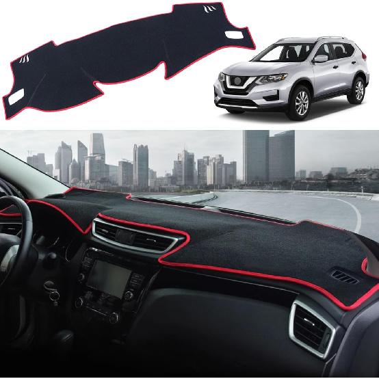Dashboard Cover Dash Cover Mat Pad Carpet Custom Fit for Nissan Rogue 2014 2015 2016 2017 2018 2019 2020 Accessories Anti-Skid Center Console Red Edge