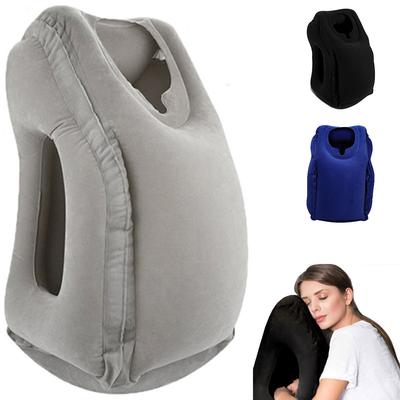 Almohada de Viaje Inflable Mejorada con Cojín de Aire Reposacabezas Cojines de Soporte de Barbilla para Avión Coche Oficina Descanso Almohadas para Cuello Siesta