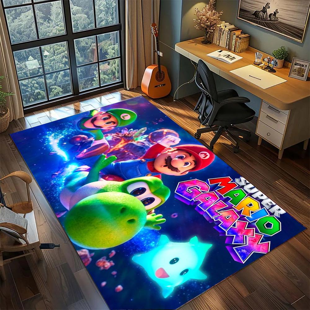 Mario Area Floor Mat Gamer Room Home, Non Slip Washable Large Area Carpet Rug Bedroom Decor.-TING