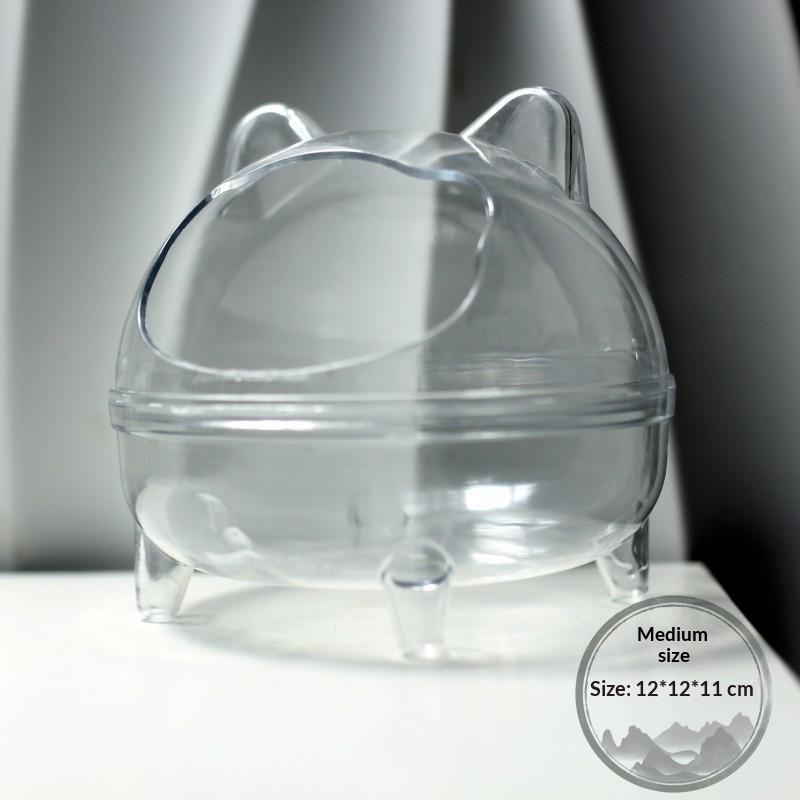 Transparent Hamster Sand Bathtub Large Anti Splash Space Cute Cat Ear Design For Small Hamsters Daily Sand Bathing