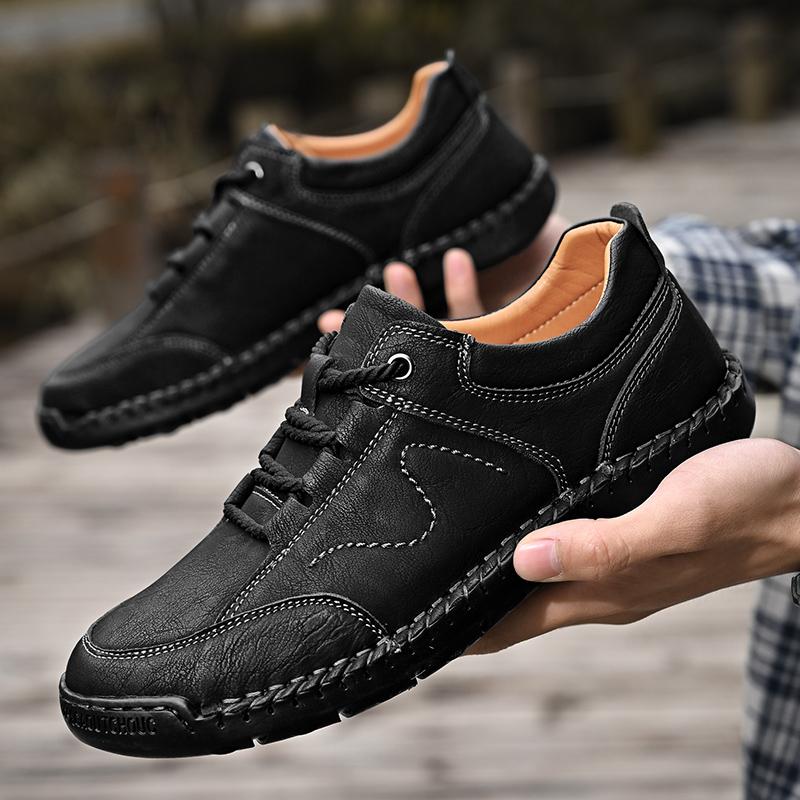Handmade Leather Shoes Casual Men Shoes Comfortable Cow Leather Shoes Men Loafers Moccasins Tooling Shoes