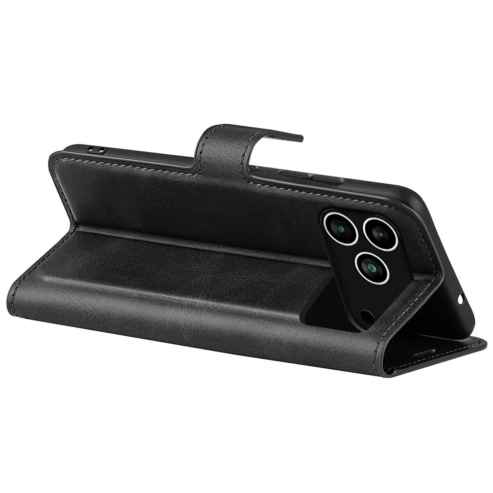 For iPhone 17 Pro Max Stand Case Anti-Scratch Calf Texture Leather Phone Cover