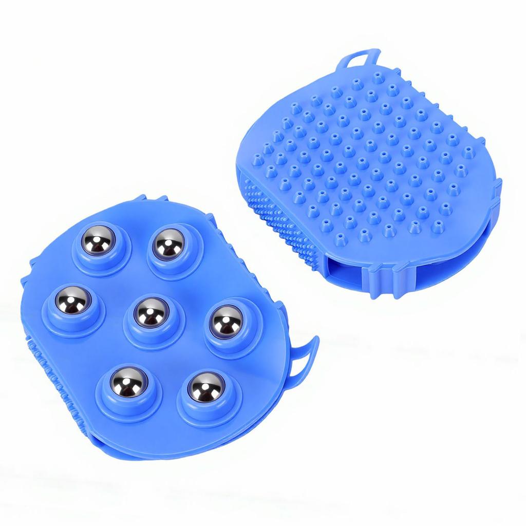 Body Massage Roller Ball Glove Ergonomic Handheld Water Proof Portable Muscle Relaxation Lymphatic Gloves Blue