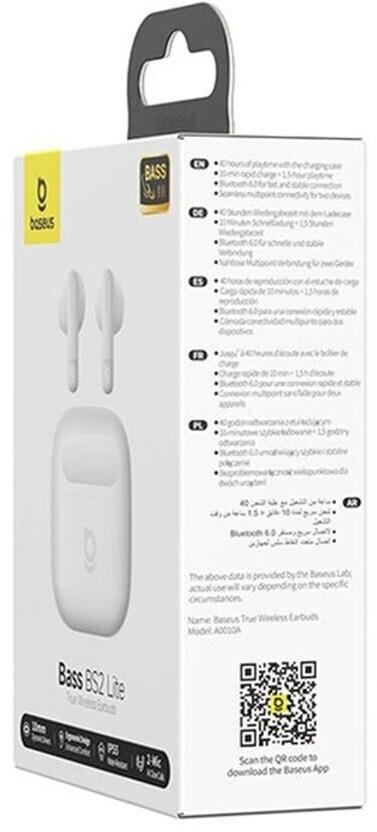 Наушники Baseus Bass BS2 Lite TWS Moon белый