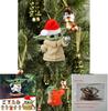 Charming Acrylic Baby Yoda Santa Claus Christmas Ornament For Festive Car Decor