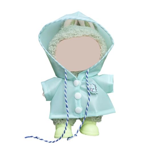 17cm Doll Raincoat Hooded Cape Small Animal Rainwear Waterproof Doll Clothes Gift for Birthday Display Collector