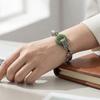 New Chinese Style Retro Beaded Bracelet Aesthetic Green  Bangle  Auspicious Occasions
