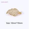 18K Gold Plated Brass Leaves Connector Fastener For Necklace Making Fittings Inlaid Zircon Pearl Clasp Findings DIY Accessories