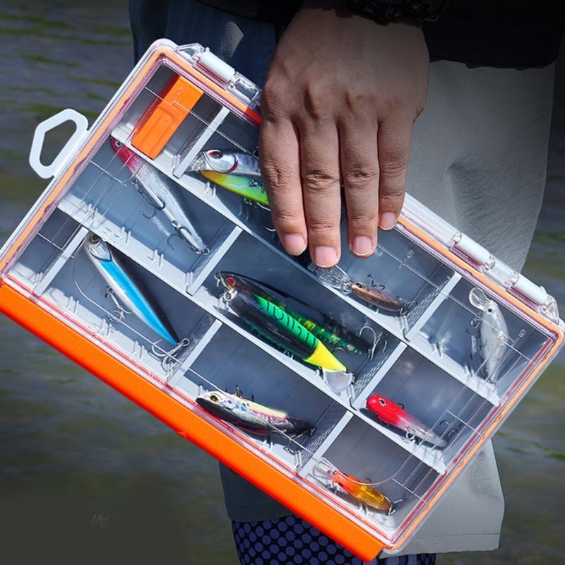 Portable Storage Trays Lure Organizers Fishing Tackle Box Lure Storage Box Clear Lid Tray Box Baits Separator