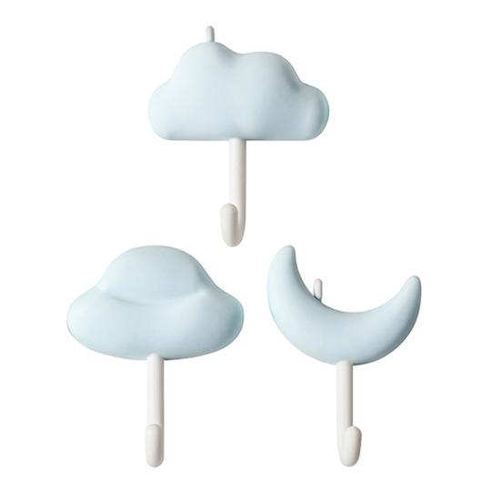 3 ks Roztomilý nástěnný háček Samolepicí Nástěnný Kuchyňský háček Mrak Měsíc Dekorativní háček Věšák na ručníky pro Organizaci Domova Ložnice Koupelny