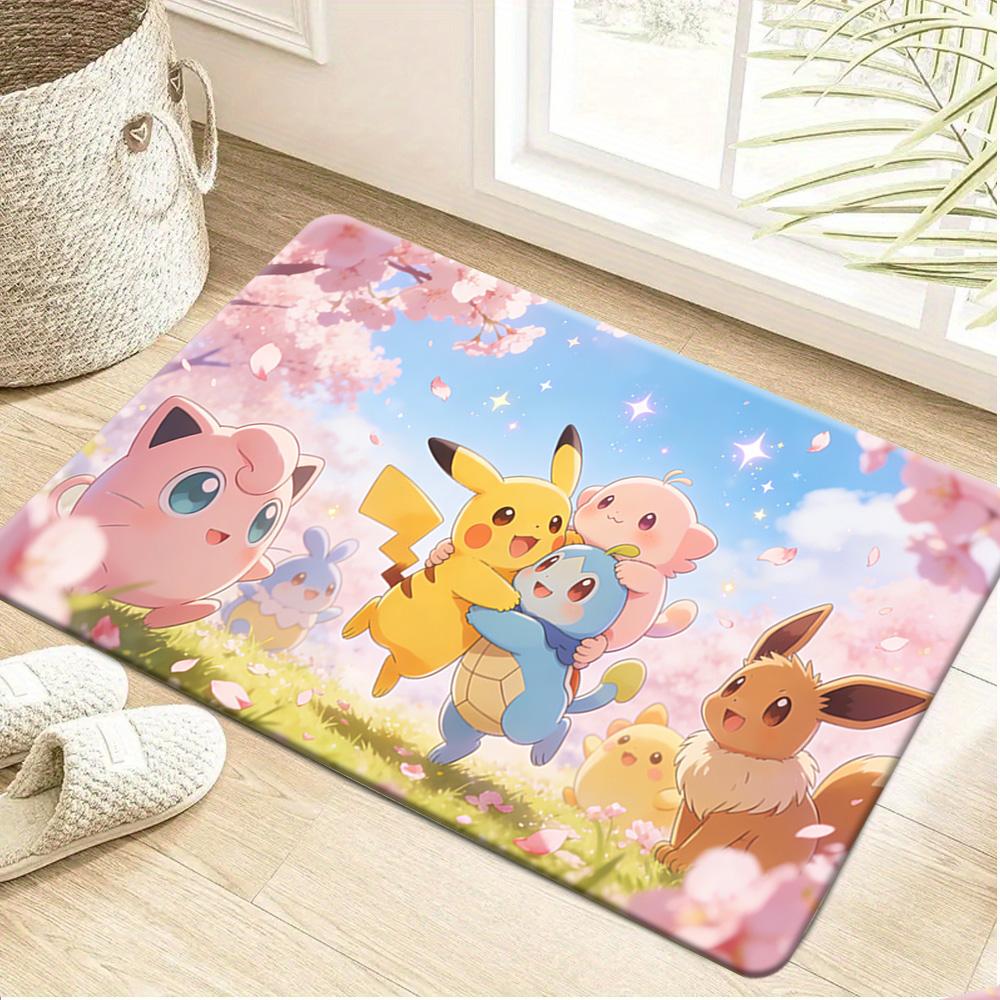 Pokemon Forest Adventure Print Non-slip Doormat, Soft Absorbent Floor Rug for Home Decor