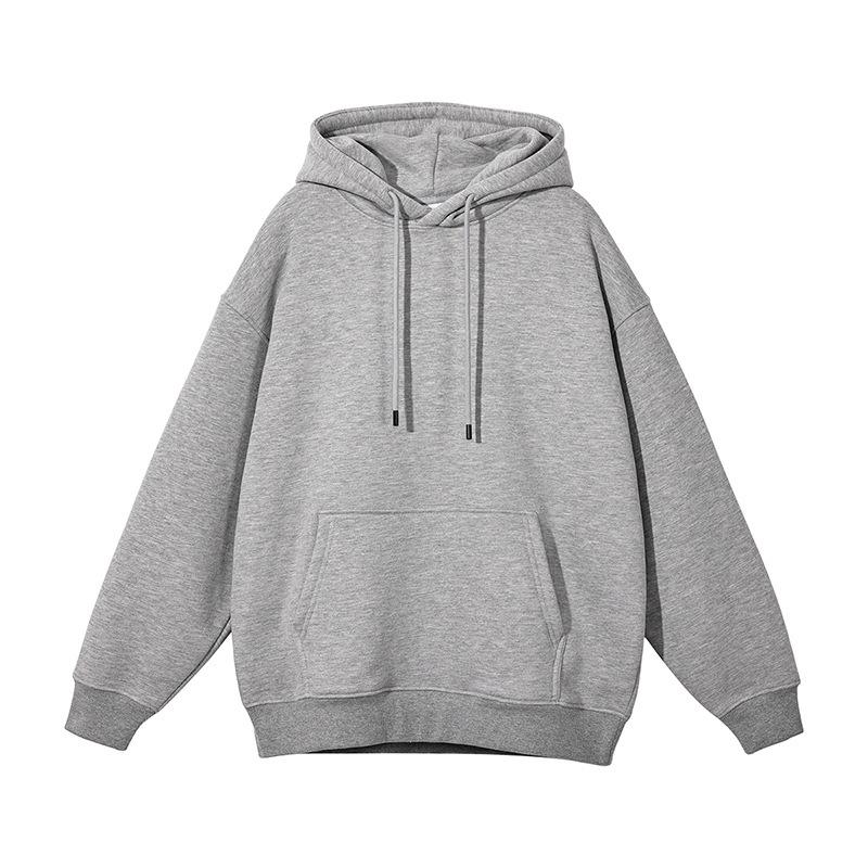 Unisex Heavyweight Hoodie: Solid Color American Street Style for Autumn/Winter