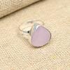 Beautiful Pink Chalcedony Gemstone 925 Sterling Silver Ring Pear Shape Handmade Jewelry