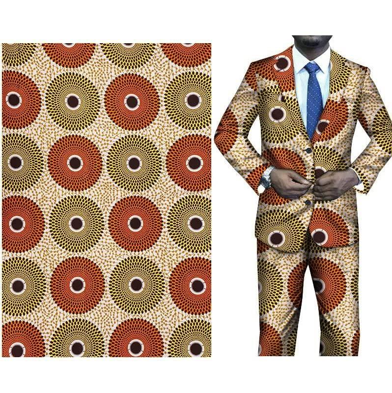 KINOKINO African African African Circular 6 Fabric, Print, Fabric, Circle, Round, (Orange, Yellow, Yards)