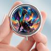 Portable Pill Box with 3 Compartments, Mini Metal Medicine Organizer Case, Cute Printed Pill Container for Vitamins, Pills, Jewelry, Travel, Daily Use