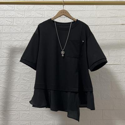 Plus Size Women Summer Loose T-shirts Korean Style Oversized Short Sleeve Casual Tops