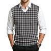 Men's V-Neck Sweater Vest Casual Wool Knit Sleeveless Top for Commute, Work and Everyday Wear
