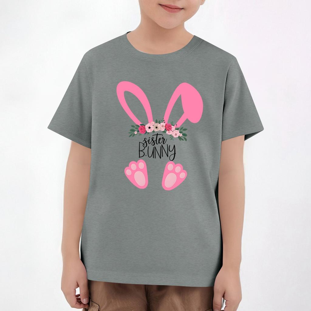 Easter Children's Neck Short Sleeve Print Top