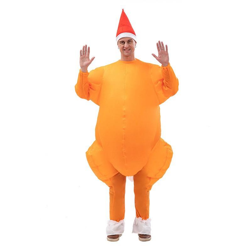 

Inflatable Costume Fun Inflatable Cosplay Set Brown Turkey Inflatable Costume Adult Halloween Spoof Dress Up one size