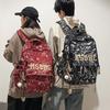 High School Backpack Boys Ins Trendy Cool Personality Graffiti College Student Schoolbag Women's Casual Simple Versatile Backpack