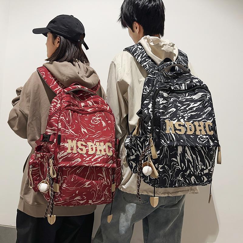 High School Backpack Boys Personality Graffiti College Student Schoolbag Women's Casual Simple Versatile Backpack