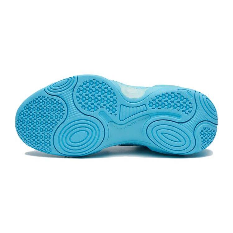 Anta Kids Asymmetric 2 Simple Comfortable Non-Slip Durable Mid-Top Basketball Shoes Kids Basketball Shoes Mercury-Blue 312321102H-5
