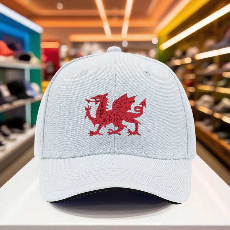 Welsh Dragon Baseball Cap Polyester Adult Unisex Adjustable Snapback Hat for Travel Sports Festival Wear