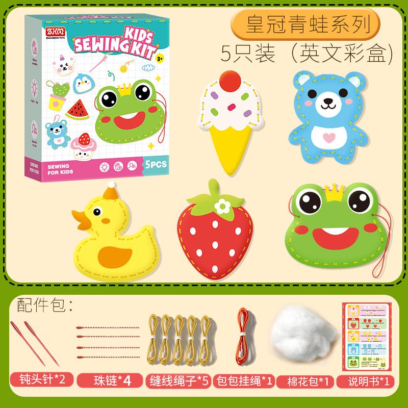 Kids DIY Hand-Sewing Craft Toy – Non-Woven Fabric Creative Ornament Kit With 5 Designs, DIY Doll Decoration Gift