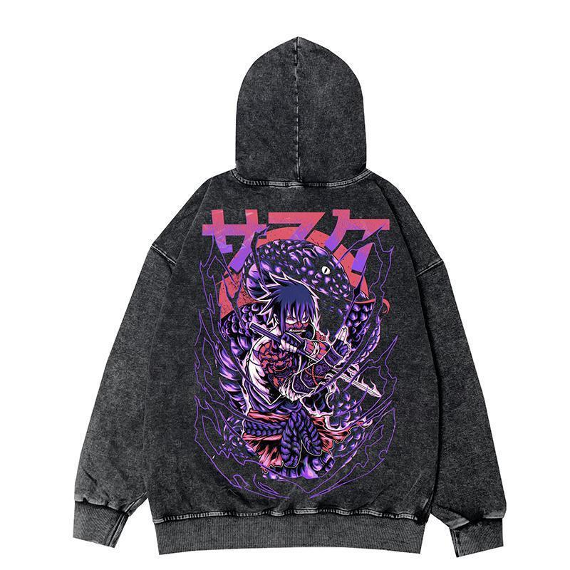 Naruto Vintage Oversized Hooded Jacket - Japanese Anime Style (Autumn/Winter)
