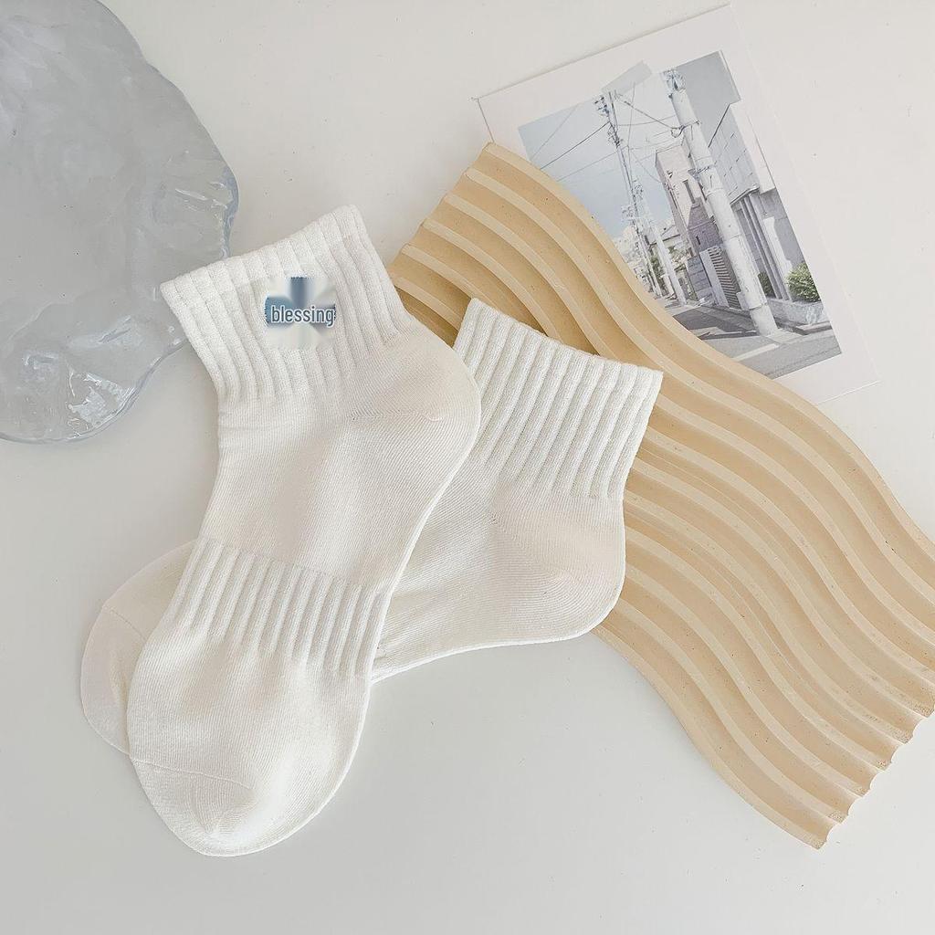 Women’s Spring/Summer Ankle Socks - Cute Smiley Face Embroidery, Japanese Style, Unisex Pure Cotton Sport Socks