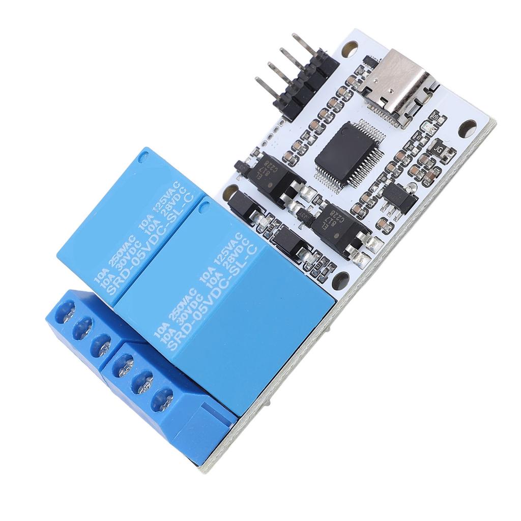 USB Relay Module 2 Channel 5V Smart Serial Control Intelligent Optical Coupling Protecting TYPE C