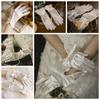 1 Pair Mesh Bow Knot Gloves Short Glove Lace Gloves Women White Satin Gloves Wedding  Ladies/Girls