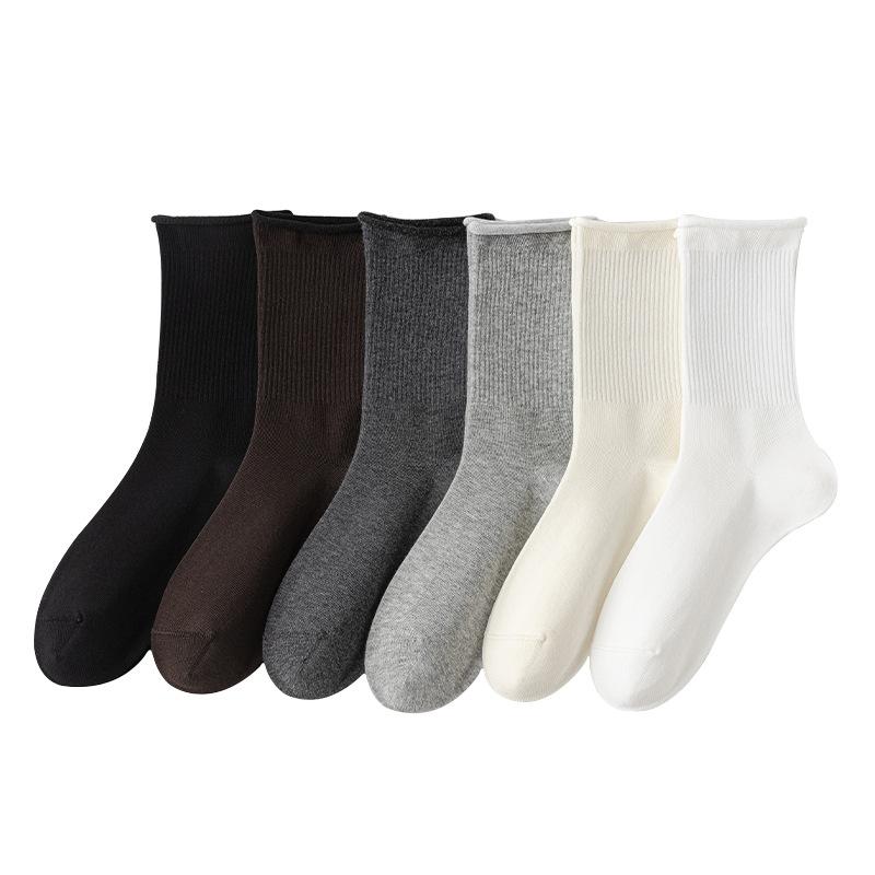 Mid-calf Socks for Women In Autumn and Winter, Rolled-up Socks for Women, Versatile and Loose-fitting Postpartum Socks