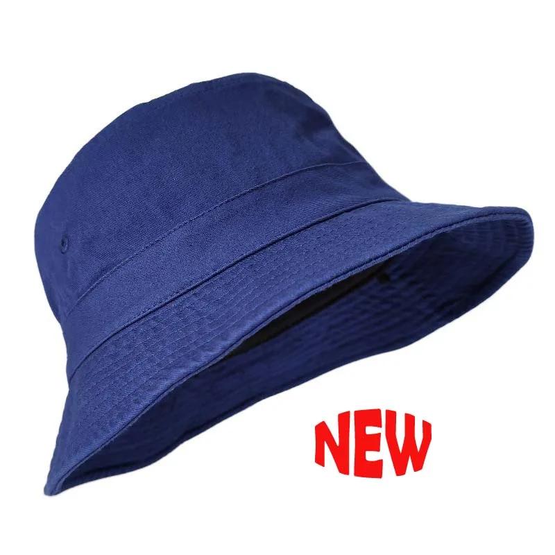 Korean Unisex Oversize Big Head Bucket Hats Washed Cotton Fisherman Sun Hat Plus Size Bob Panama Fisherman Hat Big Size Sun Hat