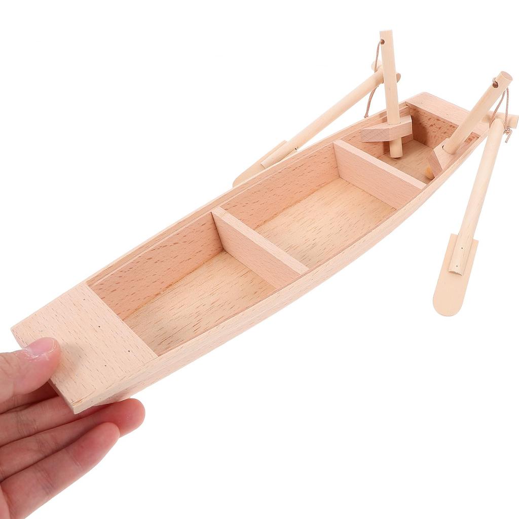ARTIBETTER Wooden Fishing Boat Model Miniature Boat 12 Inch Small Wooden Ship Handcrafted Craftsmanship Home Office Desk Decor