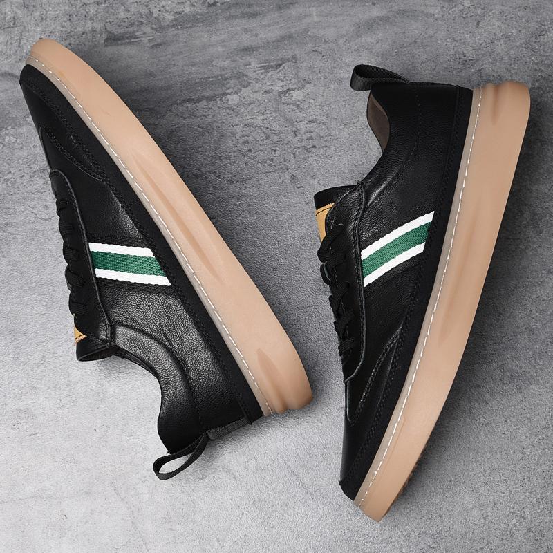 Fashion Luxury Brand Mens Genuine Leather Sneakers Fashion Comfortable Casual Shoes Versatile Men Tenis Masculino Lightweiht Sports Shoe