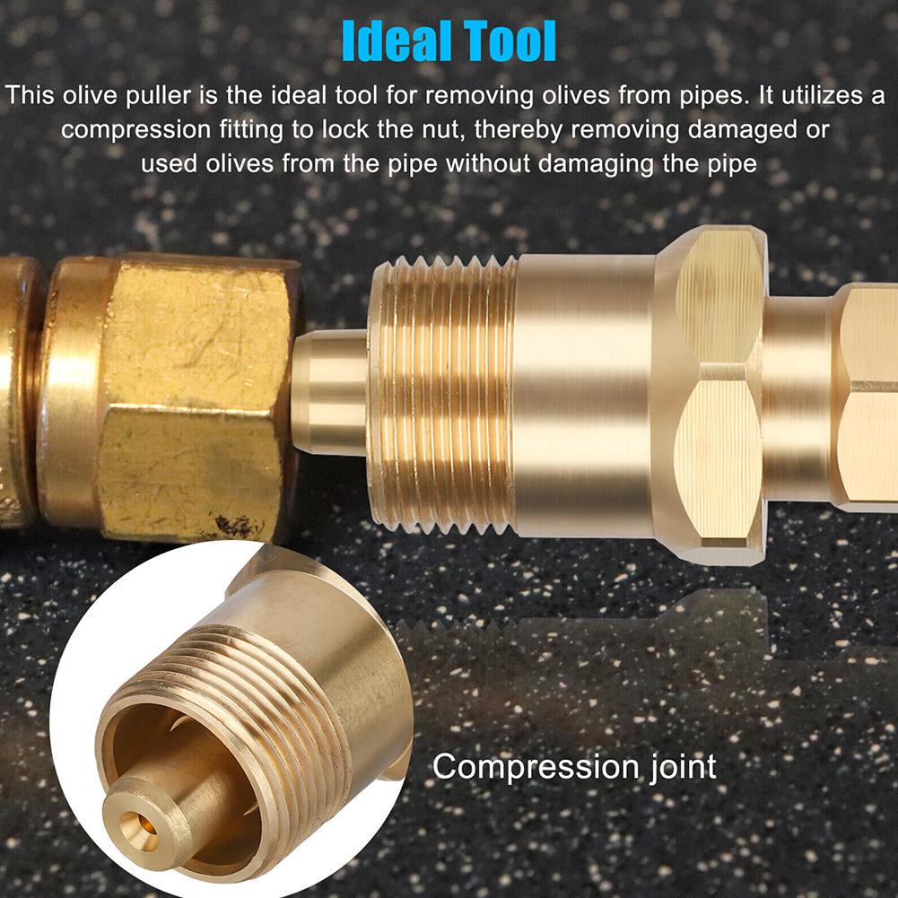 15mm 22mm Olive Remover Puller Removal Tool Solid Brass Copper Tube Fitting For Npt 1/2 Inch Npt 3/4 Inch Pipes