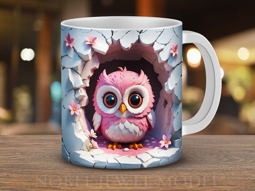 3D Owl Owl Ceramic Coffee Mug Cute Tea Cup Animal Animal Bird Cute