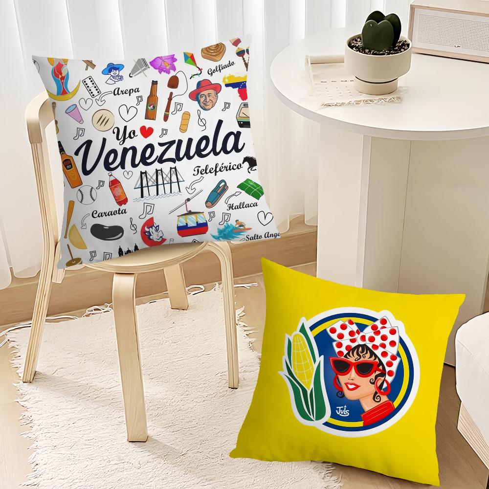 Aesthetic Art Venezuela Print Sofa Living Room Bedroom Headboard Backrest Cushion Square Cushion Nap Time Pillow Case