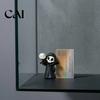 Resin Skeleton Model 3D Printed Grim Reaper Skull Ornament, with Bat Wings Decor, Creative Gifts for Boys Cute Gothic Desk Figurine, Halloween