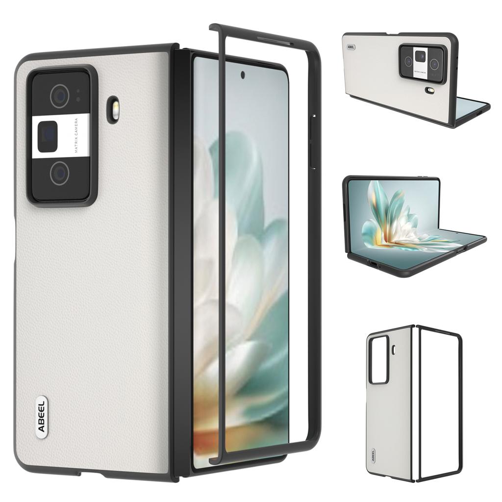 For Honor Magic Vs3 5G Case Black Edge Genuine Cow Leather PC Phone Cover