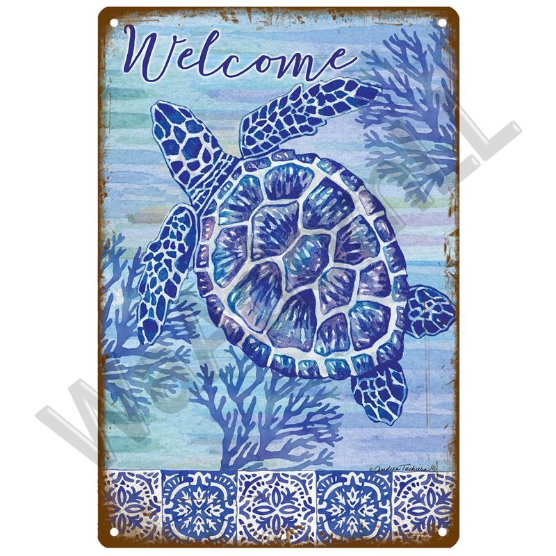 Beach Tin Sign Plaque Metal Sign Vintage Summer Metal Wall Sign Beach Decor For Beach Bar Beach House Seaside Decorative Plate