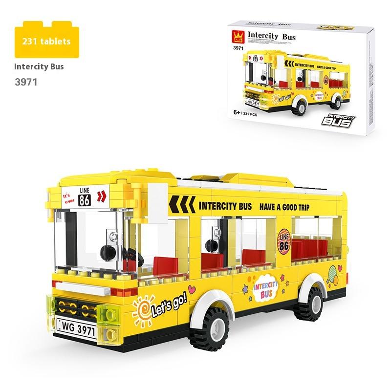 

Тяжелый грузовик Автобус Грузовик Мелкие частицы Детский автомобиль Строительные блоки Сборка Интеллектуальные игрушки