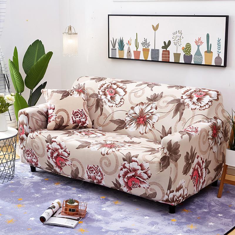 Solid Color Elastic Sofa Cover All-inclusive Old-fashioned Armrest Sofa Cover Fabric Dust Cover Light Luxury