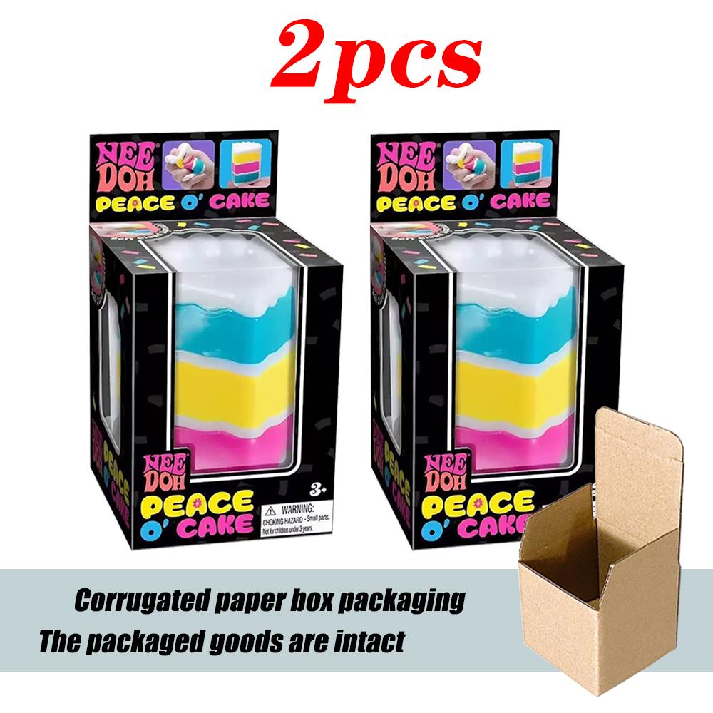 Needoh Peace O' Cake Pizza Fusselball Quetschspielzeug Nee Doh Eiswürfel Stress Fidget Sensorisches Spielzeug Stressabbau Langsam Rückprallende Spielzeuge