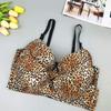 Sexy Bras for Women with Steel Rings, Thin Cups, Gathered and Closed Breasts, Leopard Print Bras, Underwear