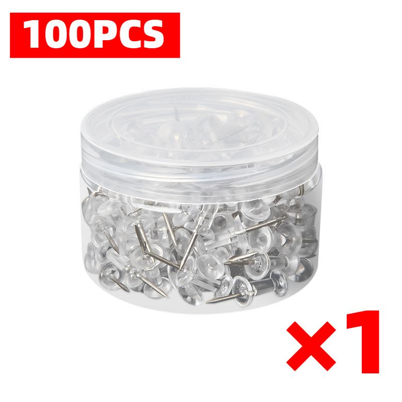 Clear Push Pins with Plastic Head & Steel Point, Thumb Tacks for Bulletin Cork Board, Wall Hanging, Photos, Home Office & Craft Projects