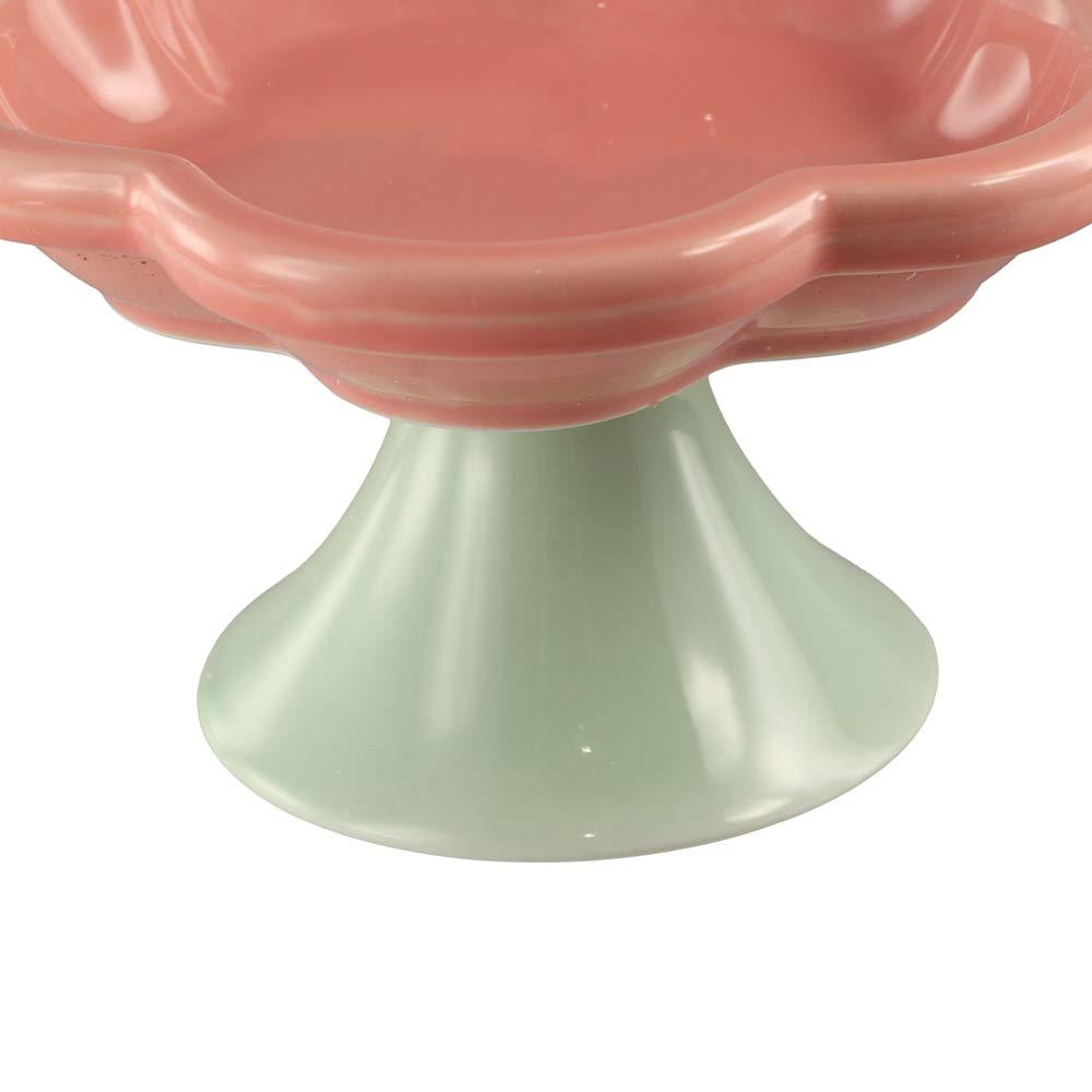 With Stand Cat Bowl With Flower Design Dog Food Feeding Basin Cats Drinking Feeder Container