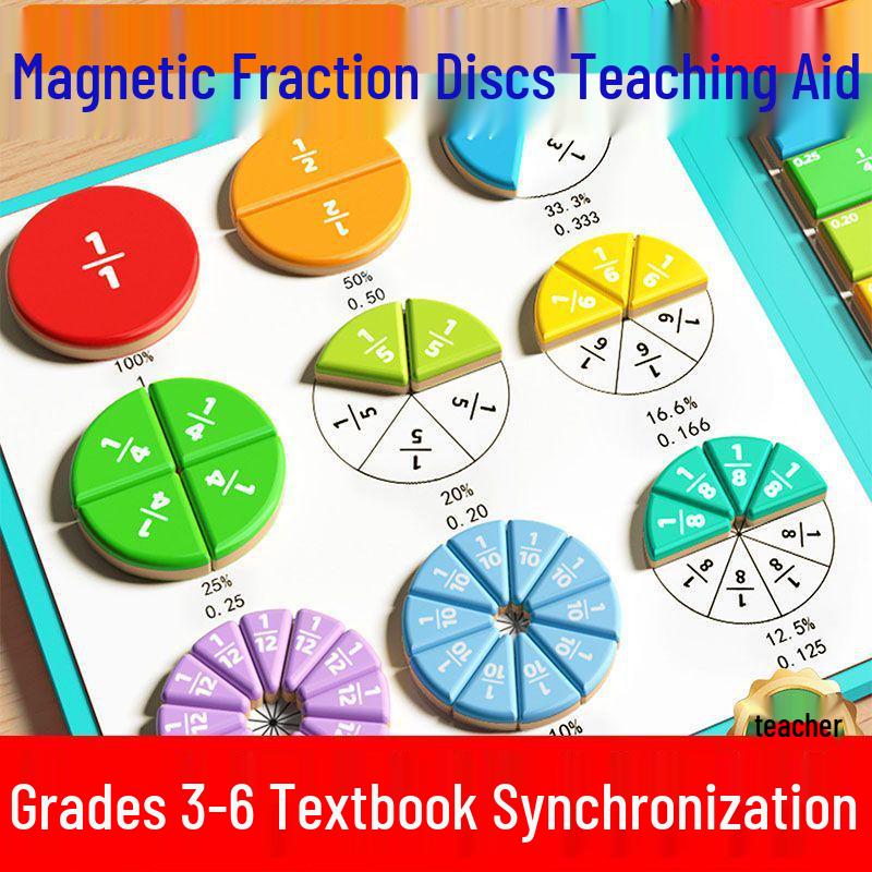 Magnetic Fraction Disc: 3rd Grade Math Aid for Learning Fractions, Addition, and Subtraction in 1st Semester